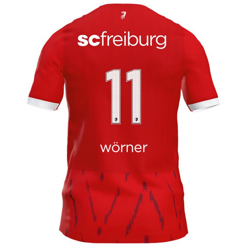 Kandiny Mujer Camiseta Marco Wörner #11 Rojo 1ª Equipación 2024/25 La Camisa