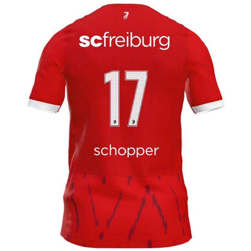 Kandiny Mujer Camiseta David Schopper #17 Rojo 1ª Equipación 2024/25 La Camisa