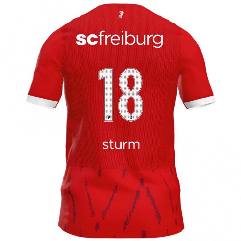 Kandiny Mujer Camiseta Yann Sturm #18 Rojo 1ª Equipación 2024/25 La Camisa