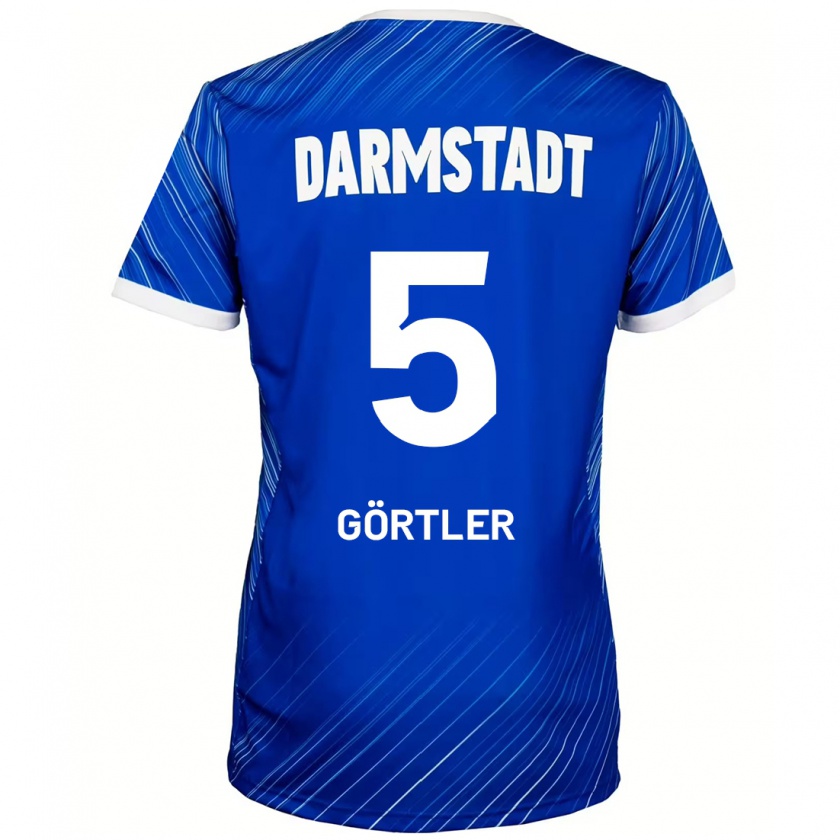 Kandiny Donna Maglia Bastian Görtler #5 Blu Bianco Kit Gara Home 2024/25 Maglietta