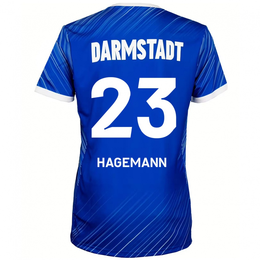 Kandiny Donna Maglia Emil Hagemann #23 Blu Bianco Kit Gara Home 2024/25 Maglietta