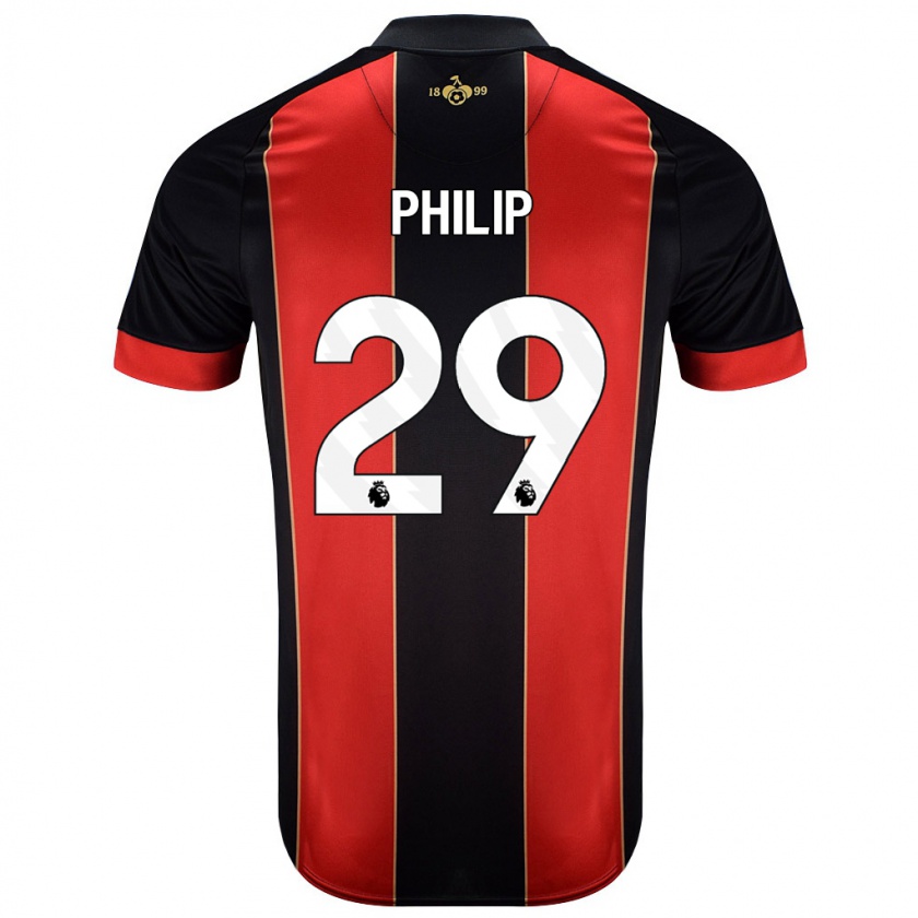 Kandiny Mujer Camiseta Philip Billing #29 Rojo Negro 1ª Equipación 2024/25 La Camisa