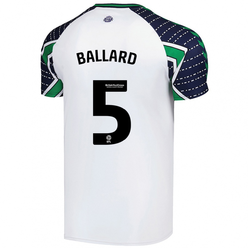 Kandiny Dames Daniel Ballard #5 Wit Uitshirt Uittenue 2024/25 T-Shirt België