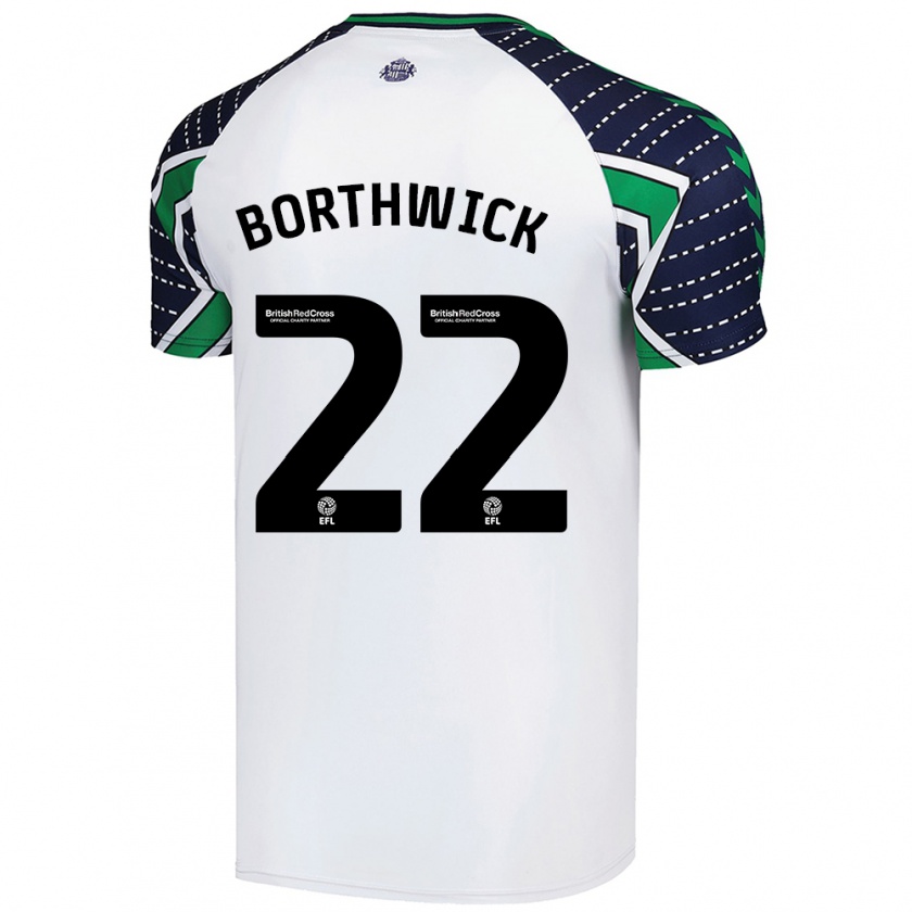 Kandiny Mujer Camiseta Megan Borthwick #22 Blanco 2ª Equipación 2024/25 La Camisa