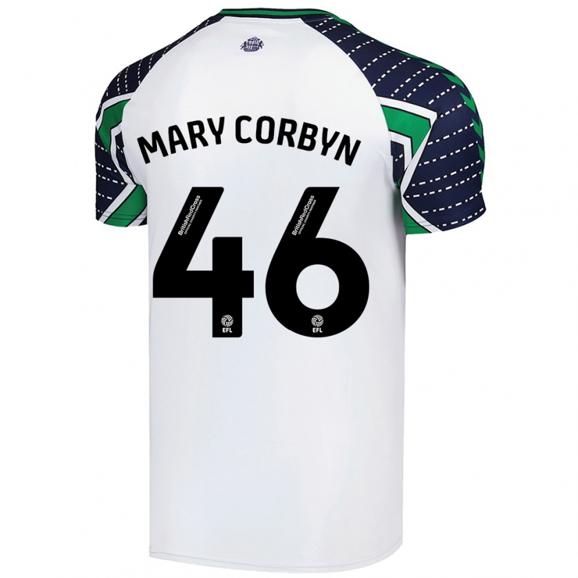 Kandiny Donna Maglia Mary Corbyn #46 Bianco Kit Gara Away 2024/25 Maglietta