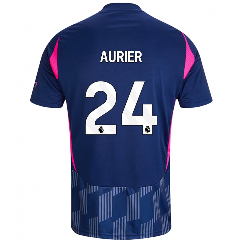 Kandiny Dames Serge Aurier #24 Koningsblauw Roze Uitshirt Uittenue 2024/25 T-Shirt