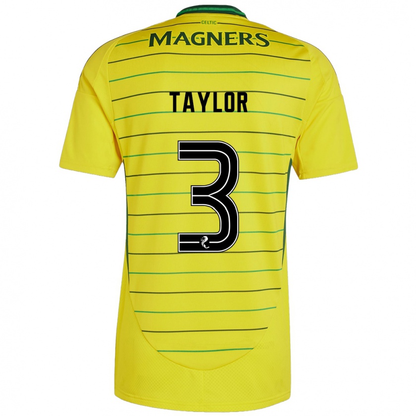 Kandiny Mujer Camiseta Greg Taylor #3 Amarillo 2ª Equipación 2024/25 La Camisa