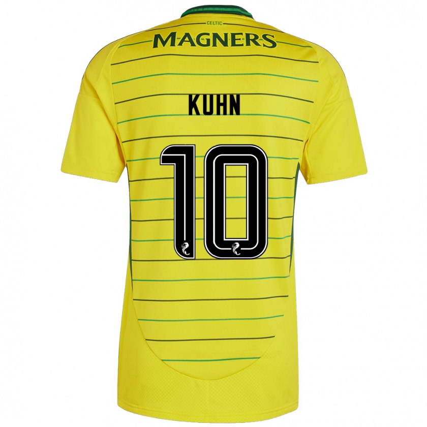 Kandiny Mujer Camiseta Nicolas Kühn #10 Amarillo 2ª Equipación 2024/25 La Camisa