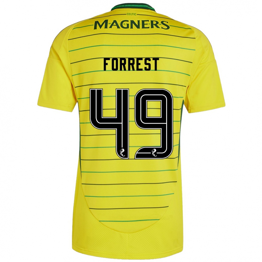 Kandiny Mujer Camiseta James Forrest #49 Amarillo 2ª Equipación 2024/25 La Camisa