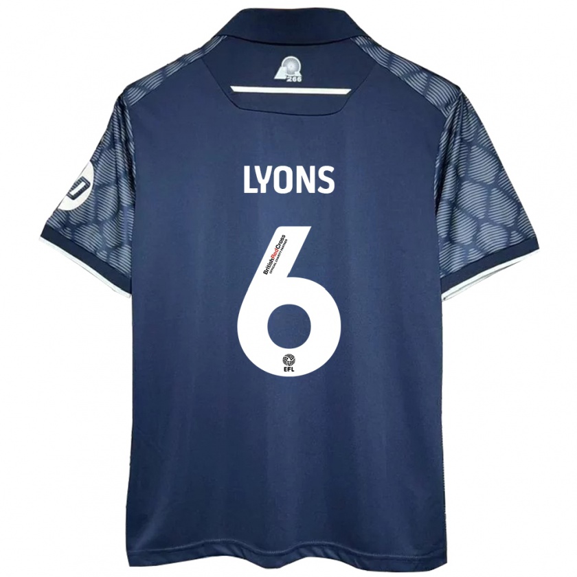 Kandiny Donna Maglia Lauryn Lyons #6 Nero Kit Gara Away 2024/25 Maglietta