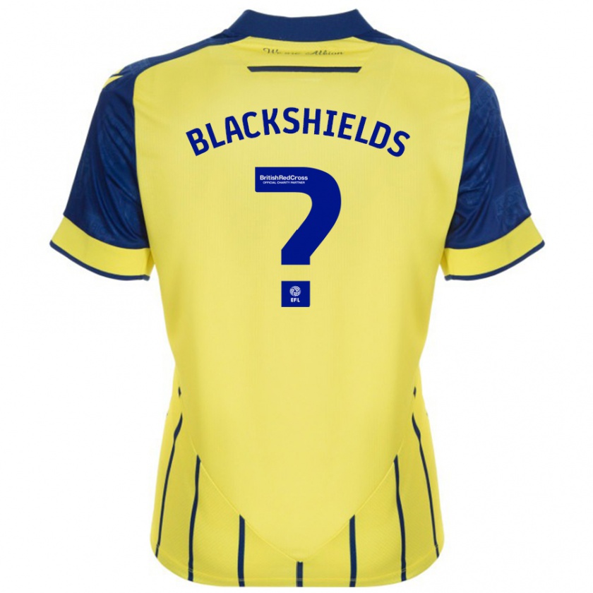 Kandiny Mujer Camiseta Charlie Blackshields #0 Amarillo Azul 2ª Equipación 2024/25 La Camisa