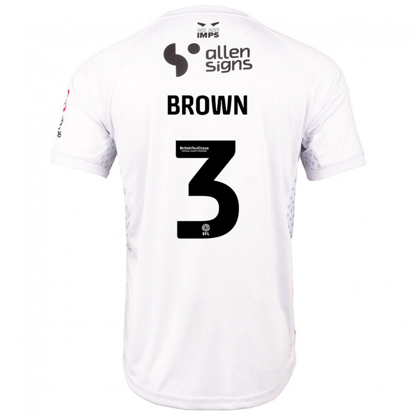 Kandiny Dames Jaden Brown #3 Rood Wit Uitshirt Uittenue 2024/25 T-Shirt