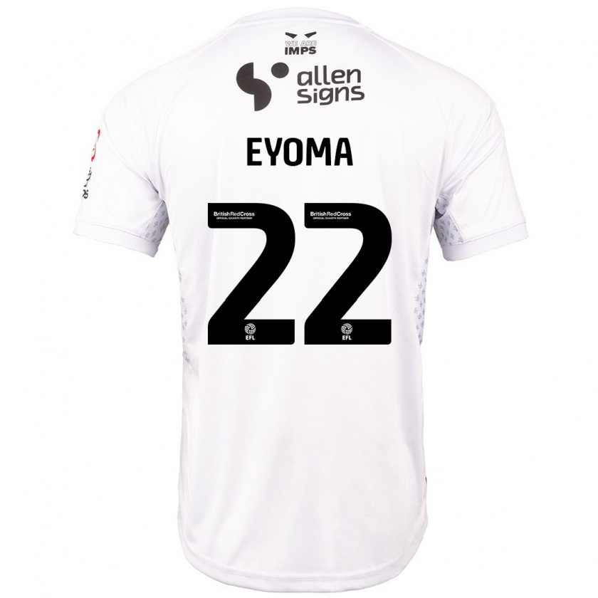 Kandiny Donna Maglia Timothy Eyoma #22 Rosso Bianco Kit Gara Away 2024/25 Maglietta