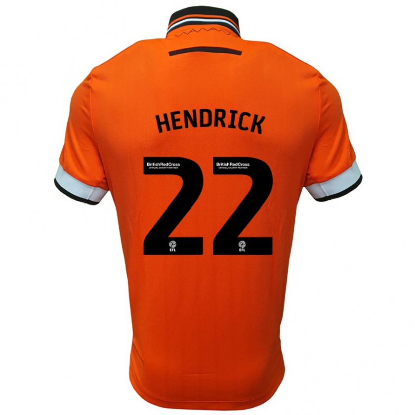 Kandiny Dames Jeff Hendrick #22 Oranje Wit Uitshirt Uittenue 2024/25 T-Shirt