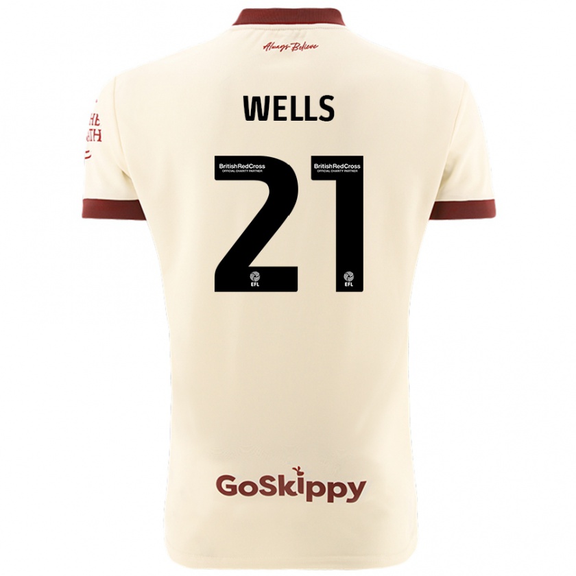 Kandiny Donna Maglia Nahki Wells #21 Crema Bianco Kit Gara Away 2024/25 Maglietta