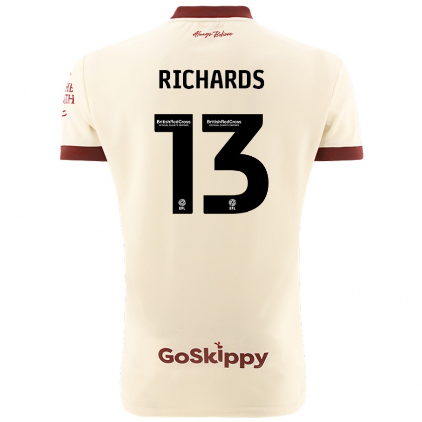 Kandiny Donna Maglia Harvey Wiles-Richards #13 Crema Bianco Kit Gara Away 2024/25 Maglietta