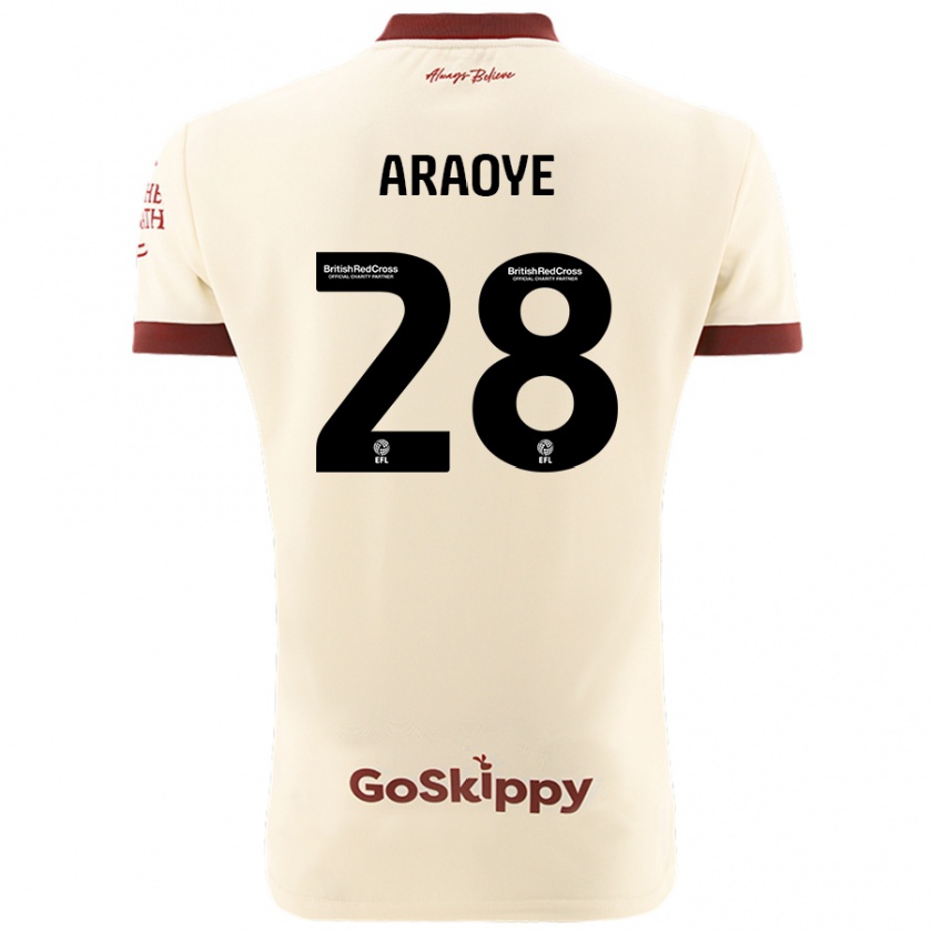 Kandiny Donna Maglia Raphael Araoye #28 Crema Bianco Kit Gara Away 2024/25 Maglietta