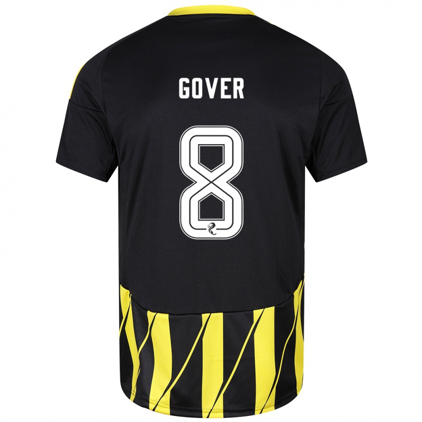 Kandiny Mujer Camiseta Chloe Gover #8 Negro Amarillo 2ª Equipación 2024/25 La Camisa