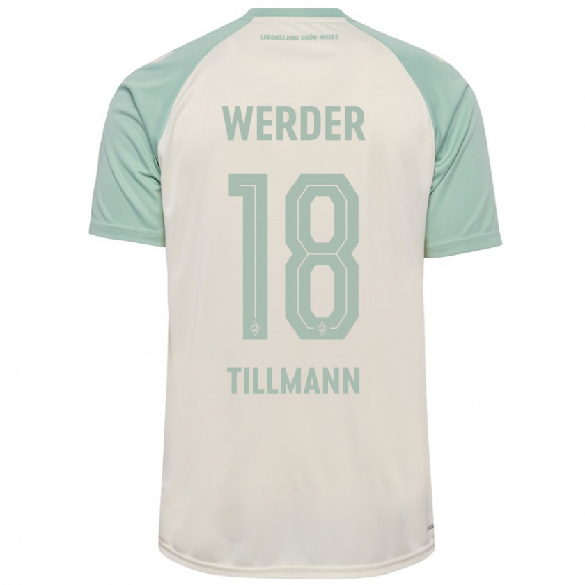 Kandiny Dames Felix Tillmann #18 Off-White Lichtgroen Uitshirt Uittenue 2024/25 T-Shirt