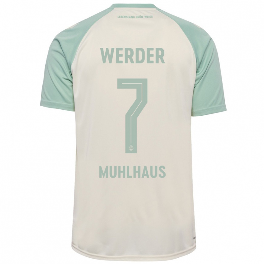 Kandiny Dames Larissa Mühlhaus #7 Off-White Lichtgroen Uitshirt Uittenue 2024/25 T-Shirt