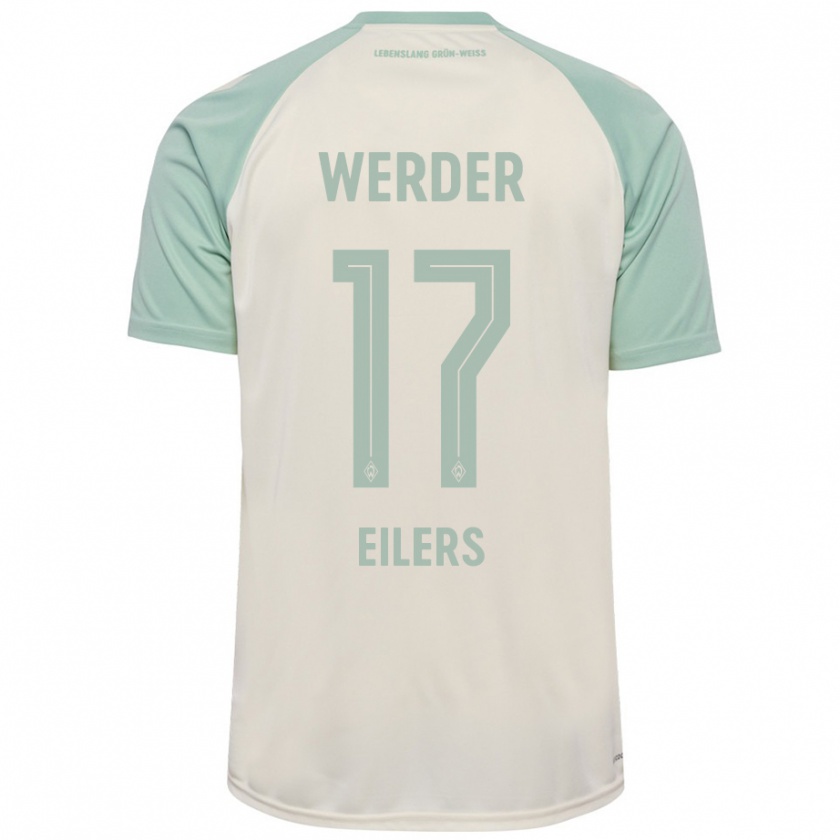 Kandiny Dames Jonas Eilers #17 Off-White Lichtgroen Uitshirt Uittenue 2024/25 T-Shirt