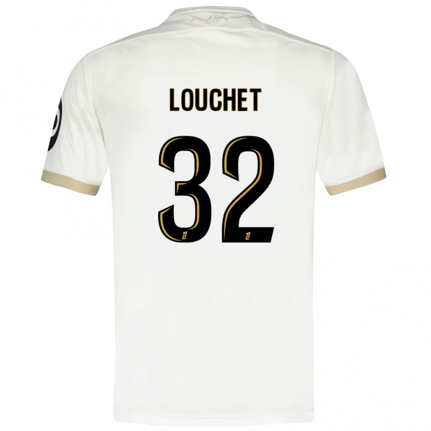 Kandiny Mujer Camiseta Tom Louchet #32 Blanco Dorado 2ª Equipación 2024/25 La Camisa