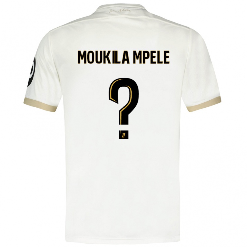 Kandiny Mujer Camiseta Beny Moukila Mpele #0 Blanco Dorado 2ª Equipación 2024/25 La Camisa