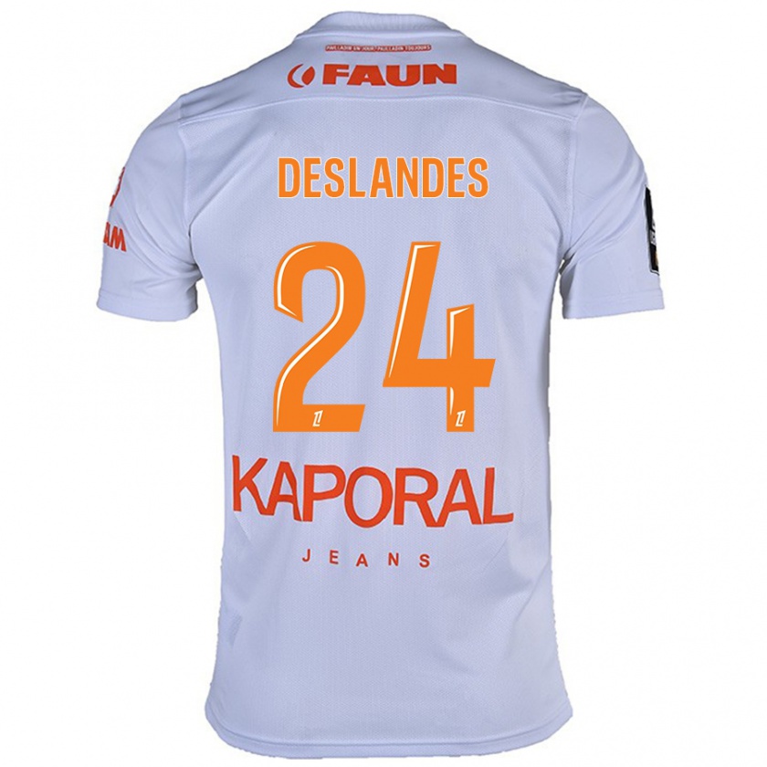 Kandiny Dames Océane Deslandes #24 Wit Uitshirt Uittenue 2024/25 T-Shirt