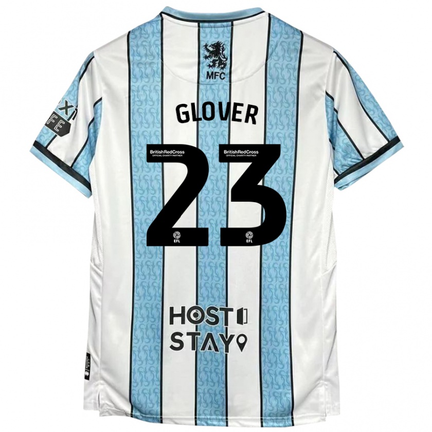 Kandiny Donna Maglia Tom Glover #23 Bianco Blu Kit Gara Away 2024/25 Maglietta