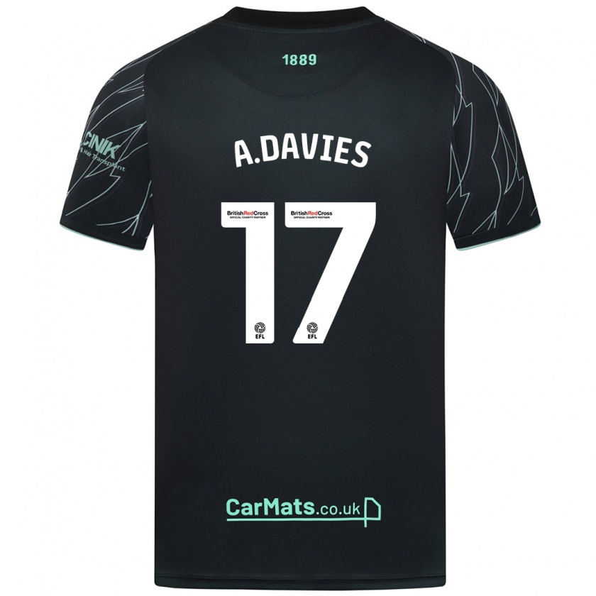 Kandiny Mujer Camiseta Adam Davies #17 Negro Verde 2ª Equipación 2024/25 La Camisa