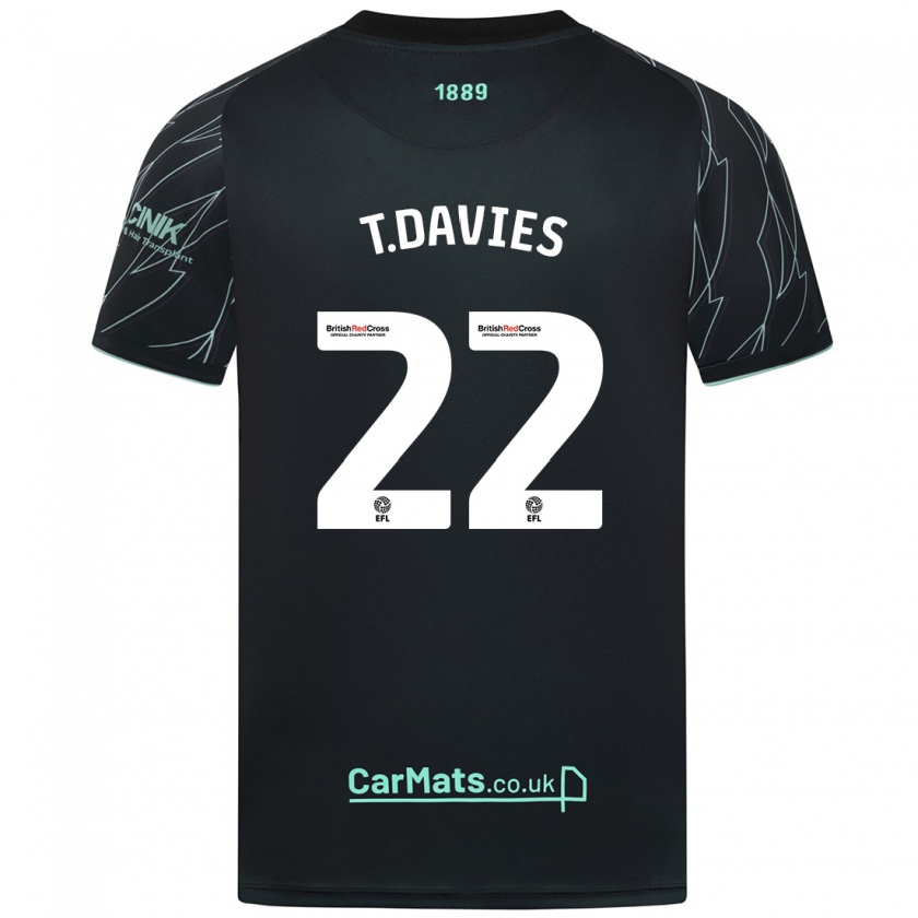 Kandiny Donna Maglia Tom Davies #22 Nero Verde Kit Gara Away 2024/25 Maglietta