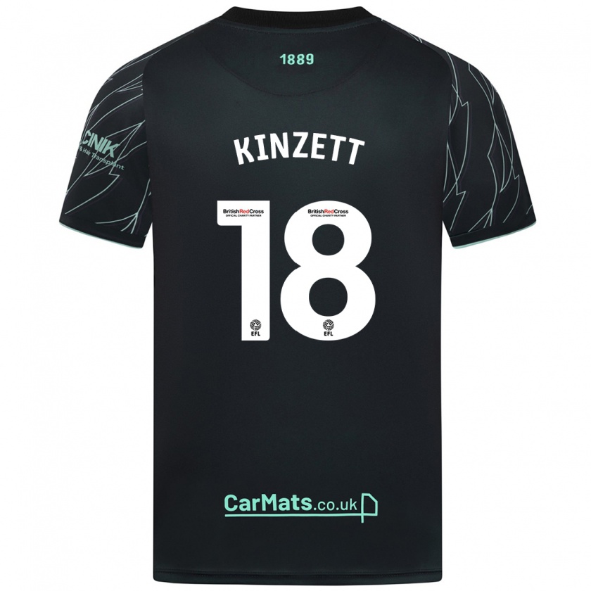 Kandiny Donna Maglia Ella Kinzett #18 Nero Verde Kit Gara Away 2024/25 Maglietta