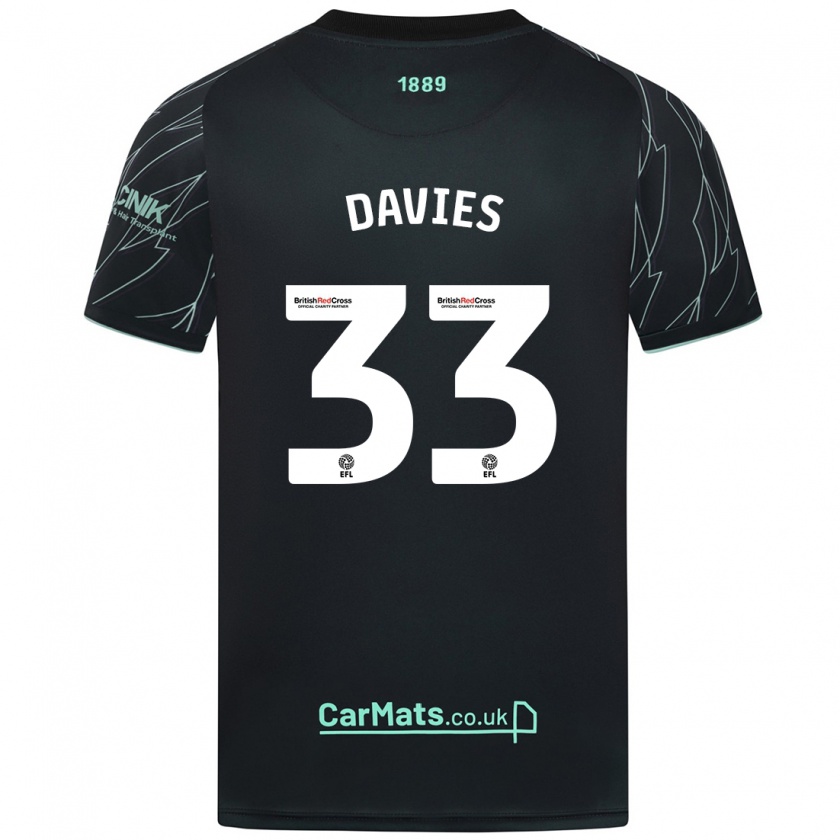 Kandiny Dames Bethan Davies #33 Zwart Groen Uitshirt Uittenue 2024/25 T-Shirt België