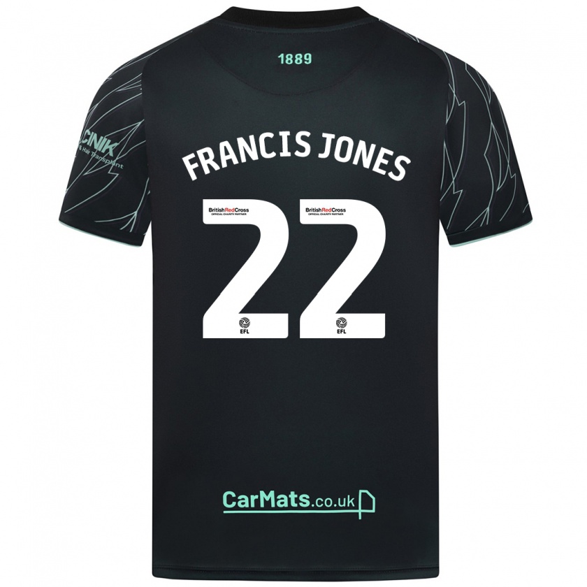 Kandiny Donna Maglia Maria Francis-Jones #22 Nero Verde Kit Gara Away 2024/25 Maglietta