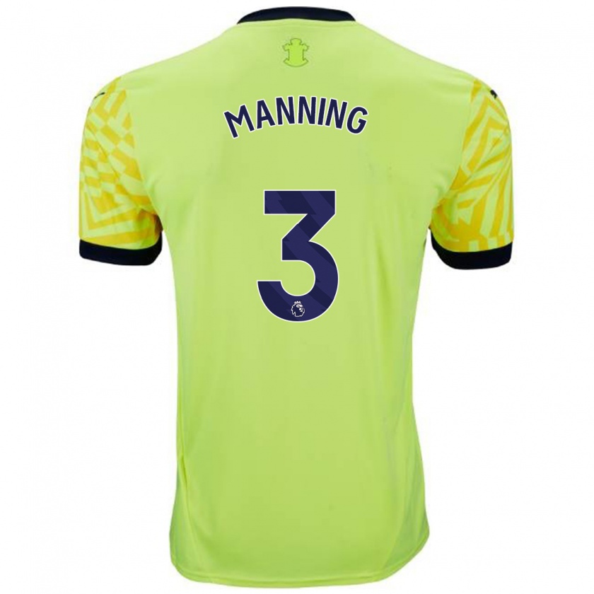 Kandiny Mujer Camiseta Ryan Manning #3 Amarillo 2ª Equipación 2024/25 La Camisa