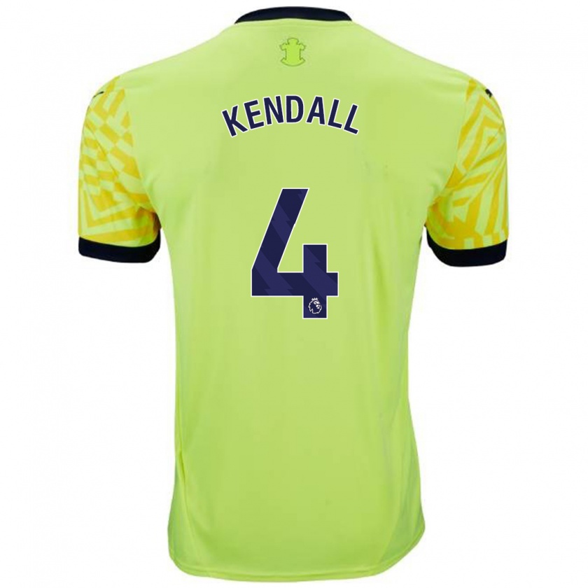 Kandiny Mujer Camiseta Lucia Kendall #4 Amarillo 2ª Equipación 2024/25 La Camisa