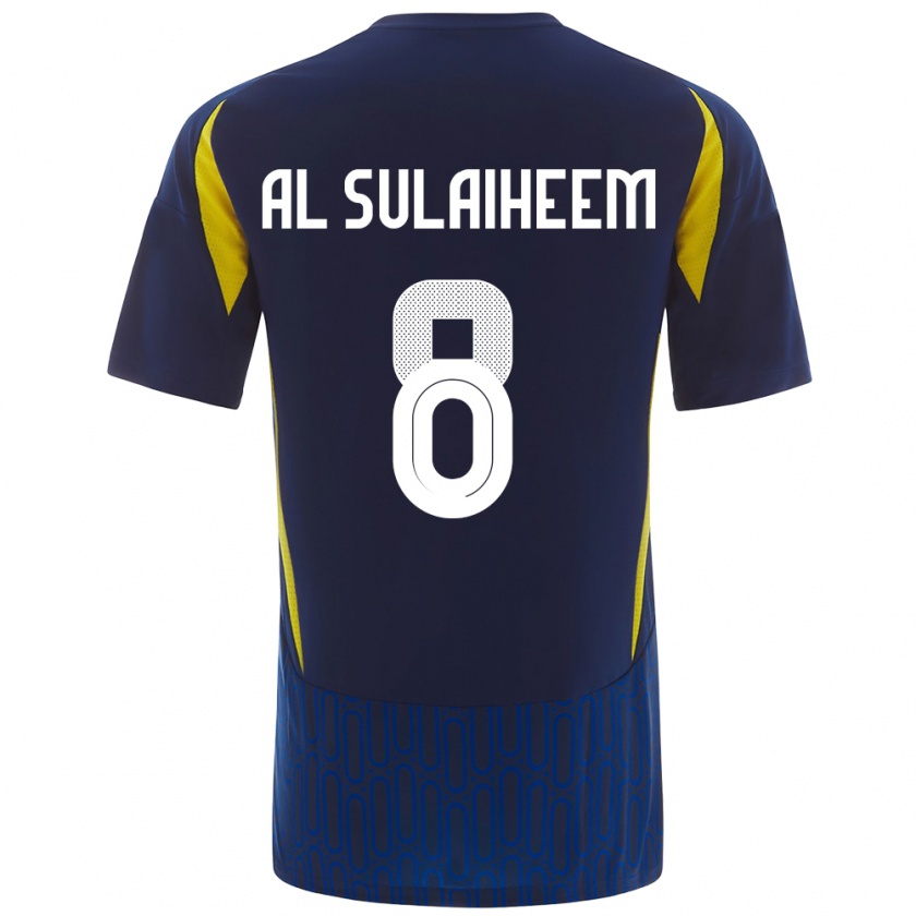 Kandiny Donna Maglia Abdulmajeed Al-Sulayhim #8 Blu Giallo Kit Gara Away 2024/25 Maglietta