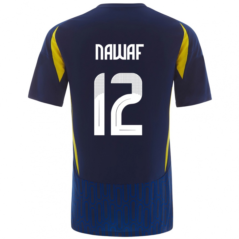 Kandiny Dames Nawaf Al-Boushal #12 Blauw Geel Uitshirt Uittenue 2024/25 T-Shirt België