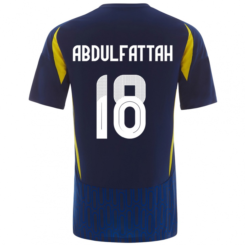 Kandiny Dames Abdulfattah Adam #18 Blauw Geel Uitshirt Uittenue 2024/25 T-Shirt