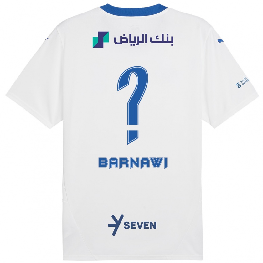 Kandiny Mujer Camiseta Abdulsalam Barnawi #0 Blanco Azul 2ª Equipación 2024/25 La Camisa