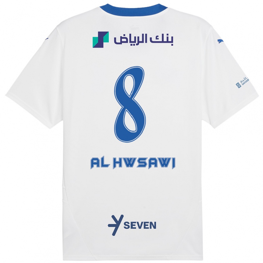 Kandiny Dames Al Bandari Al-Hwsawi #8 Wit Blauw Uitshirt Uittenue 2024/25 T-Shirt