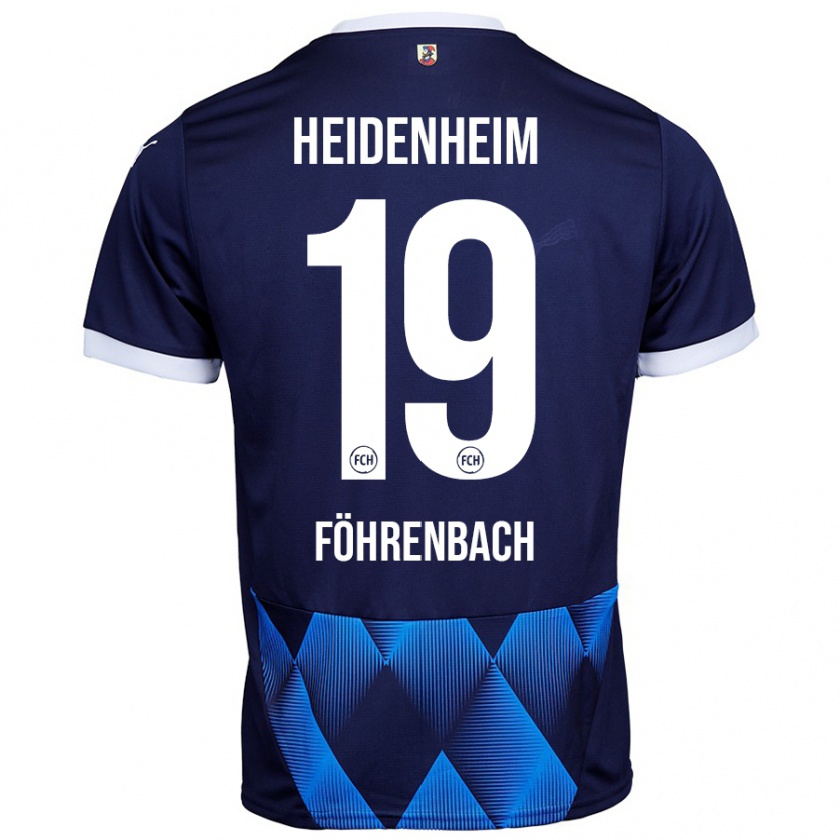 Kandiny Mujer Camiseta Jonas Föhrenbach #19 Azul Marino Oscuro 2ª Equipación 2024/25 La Camisa