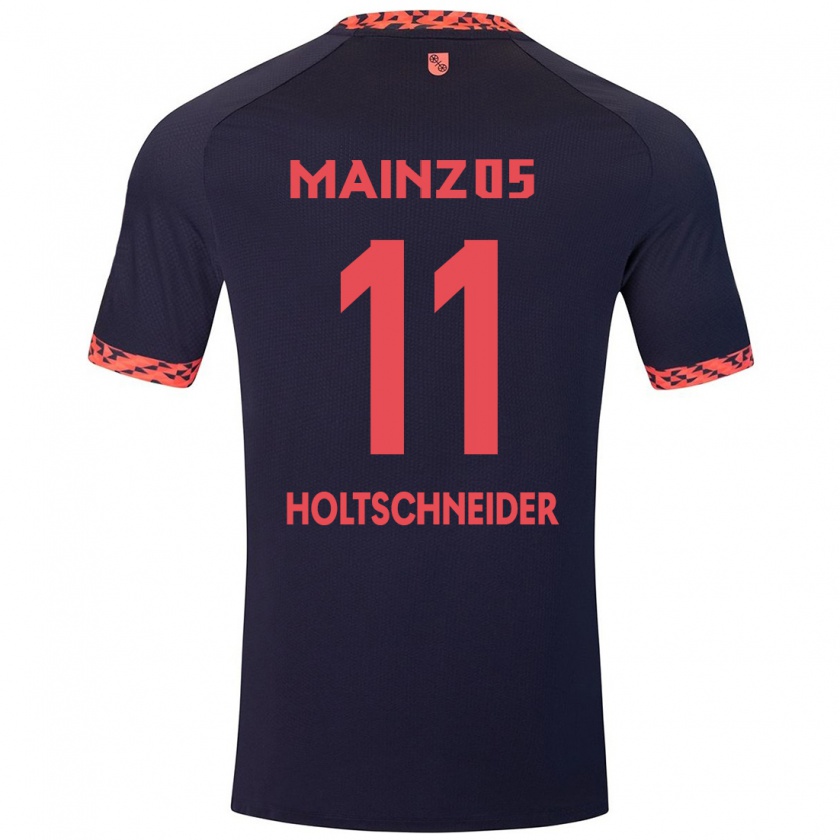 KandinyレディースHannah Holtschneider#11ブルーコーラルレッドアウェイシャツ2024/25ジャージーユニフォーム