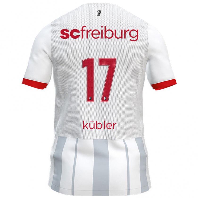 Kandiny Mujer Camiseta Lukas Kübler #17 Blanco Gris 2ª Equipación 2024/25 La Camisa