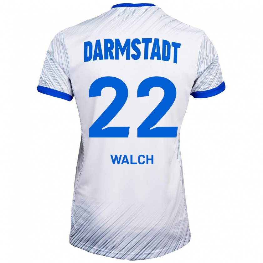 Kandiny Donna Maglia Leon Walch #22 Bianco Blu Kit Gara Away 2024/25 Maglietta