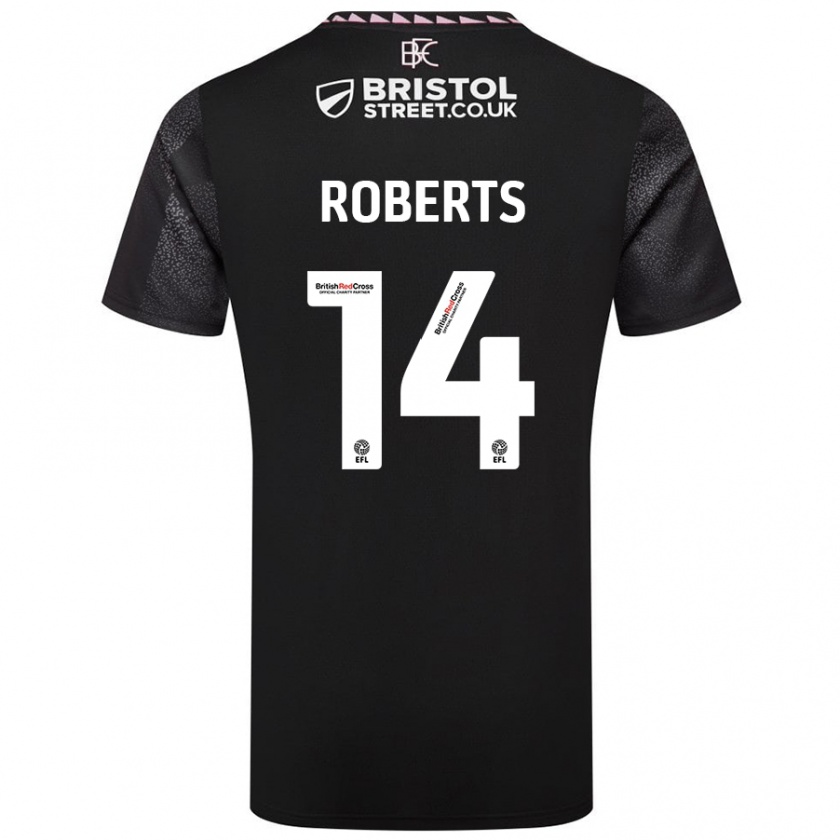 Kandiny Mujer Camiseta Connor Roberts #14 Negro 2ª Equipación 2024/25 La Camisa