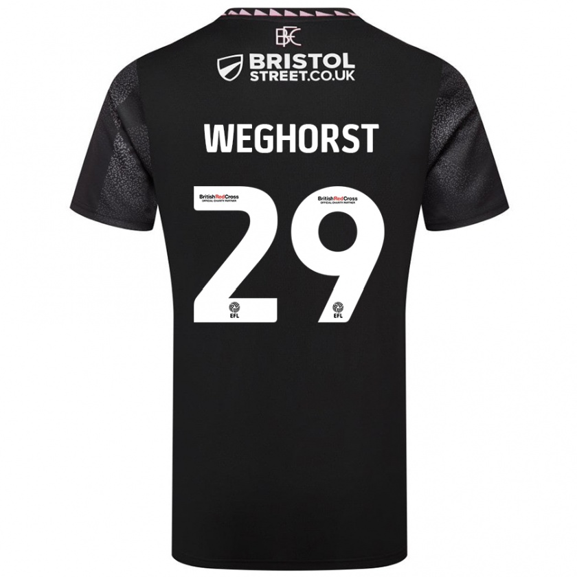 Kandiny Mujer Camiseta Wout Weghorst #29 Negro 2ª Equipación 2024/25 La Camisa