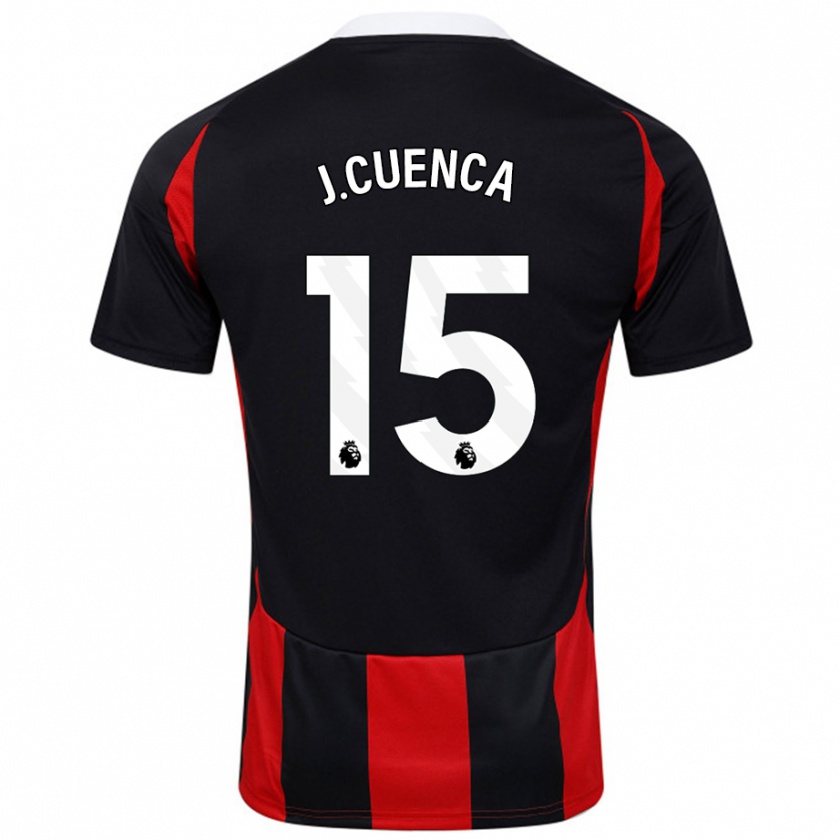 Kandiny Mujer Camiseta Jorge Cuenca #15 Negro Rojo 2ª Equipación 2024/25 La Camisa