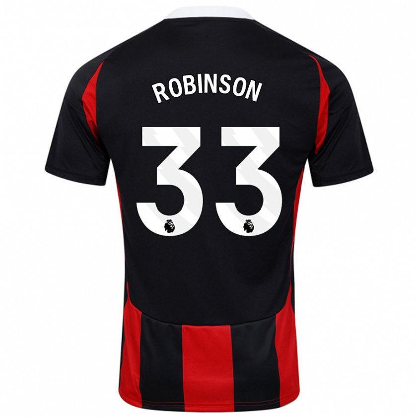 Kandiny Mujer Camiseta Antonee Robinson #33 Negro Rojo 2ª Equipación 2024/25 La Camisa