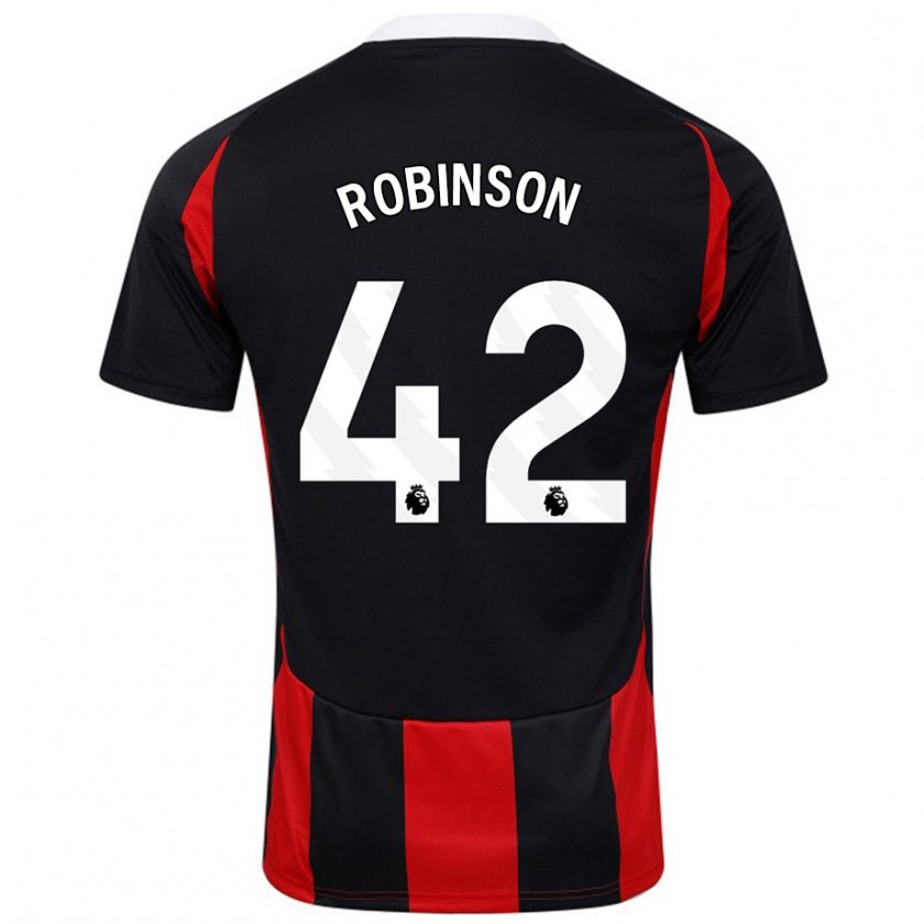 Kandiny Mujer Camiseta Charlie Robinson #42 Negro Rojo 2ª Equipación 2024/25 La Camisa